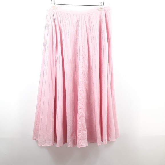 Lauren Ralph Lauren Pink Pleated Skirt Long 12 - Picture 3 of 14